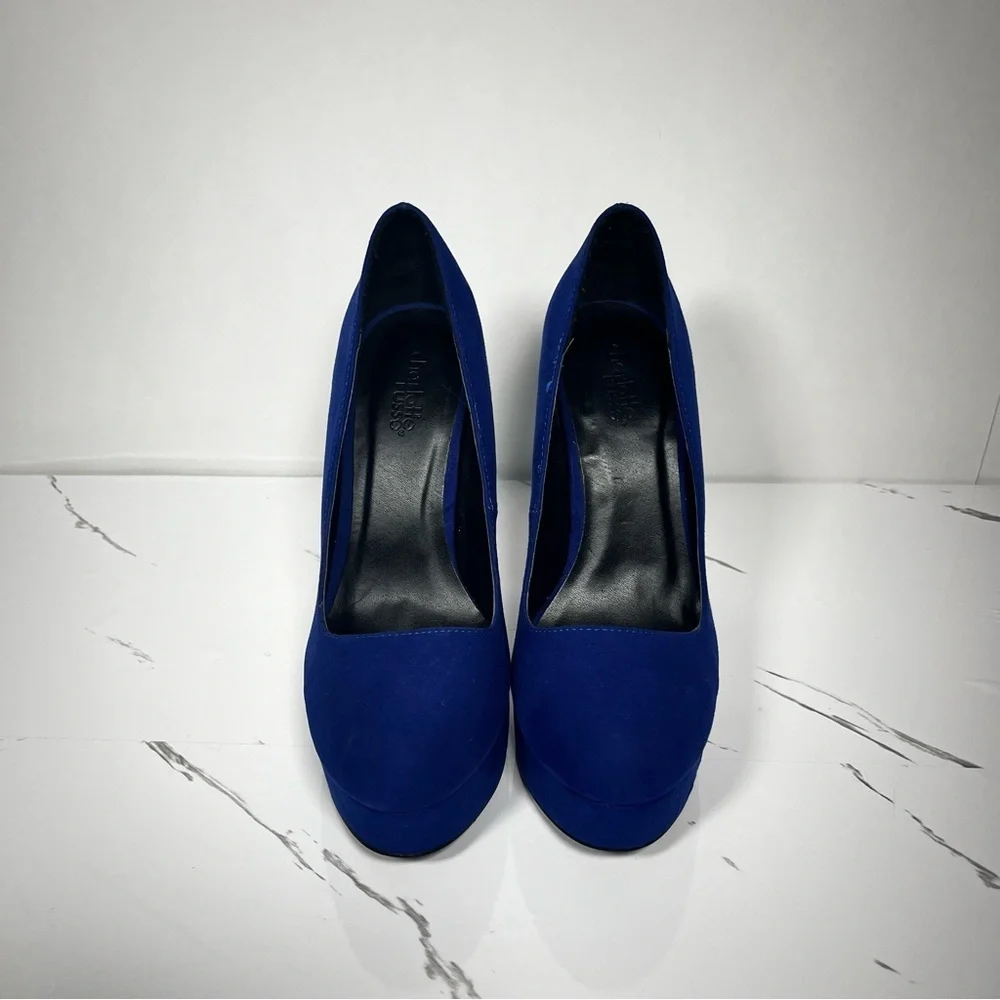 CHARLOTTE RUSSE Blue Platform Pump Women’s Microfiber Heels Size 8 - Picture 3 of 14
